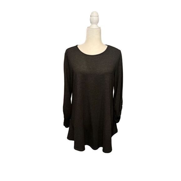 Cupio long sleeve charcoal gray knit  tunic - L - 🙂3/$15 - Picture 1 of 8